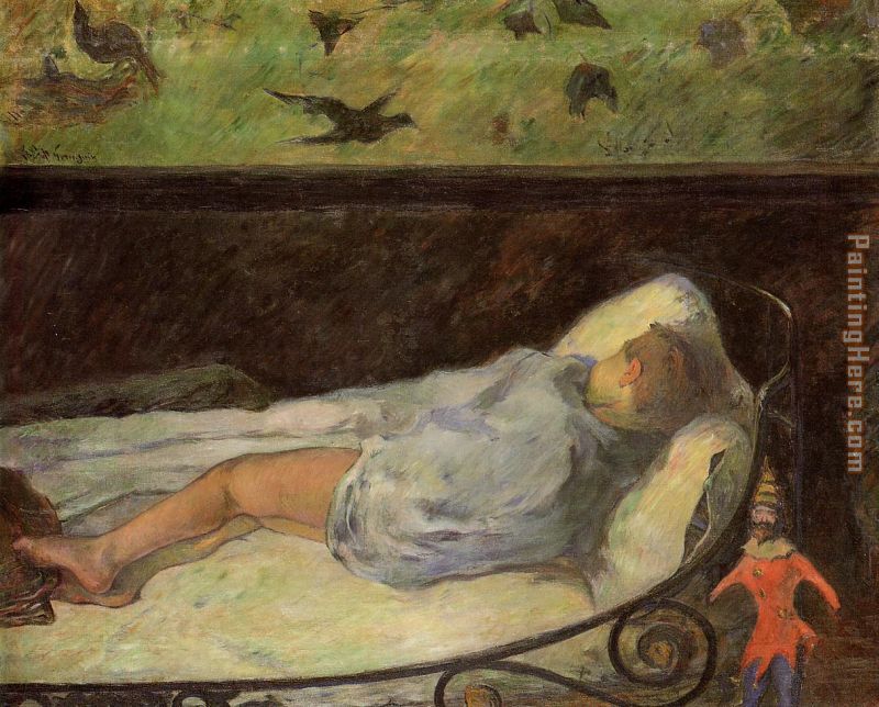 Young Girl Dreaming painting - Paul Gauguin Young Girl Dreaming art painting